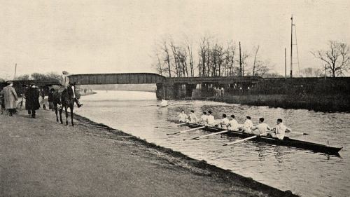 The 1870 Cam railway bridge and an VIII coached from horseback