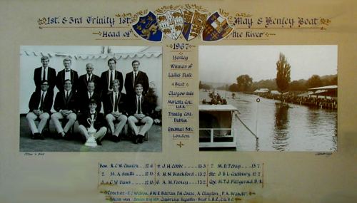 The formal mounted and framed photograph of the 1967 crew at Henley